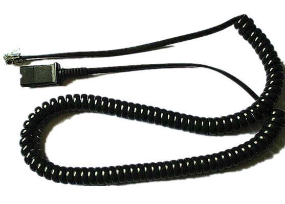 cable de teléfono en espiral flexible del enchufe 4-pin y del conector TPU con los cordones de teléfono espirales del cable