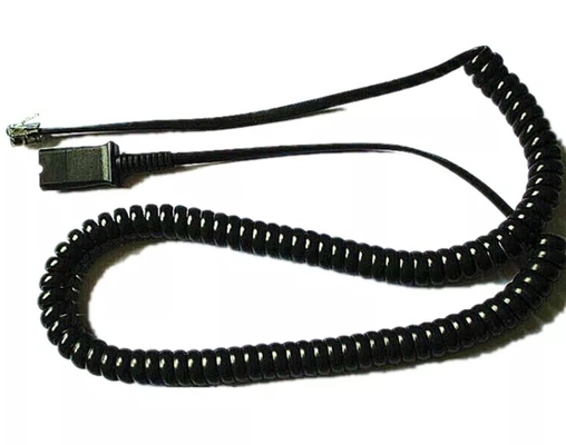 cable eléctrico de la bobina de la primavera del conector 4pin y de la cabeza cristalina para el cordón de teléfono