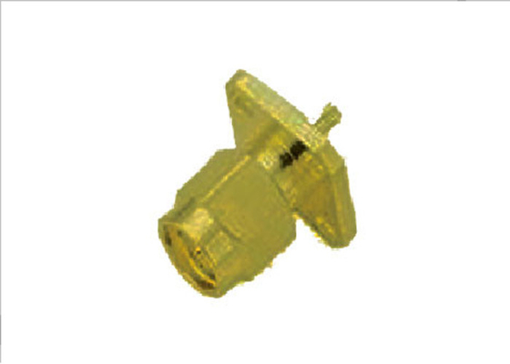 El oro del cable LMR400 plateó el conector macho recto de cobre amarillo de SMA
