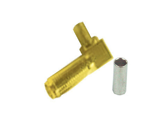 Hembra de cobre amarillo de SMA al conector femenino del adaptador del RF del reborde de 4 agujeros de SMA